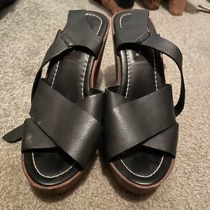 Black brown wedges size 7 worn few times